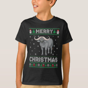 Buffalo Animal Men Frauen Kinder Ugly Weihnachten  T-Shirt