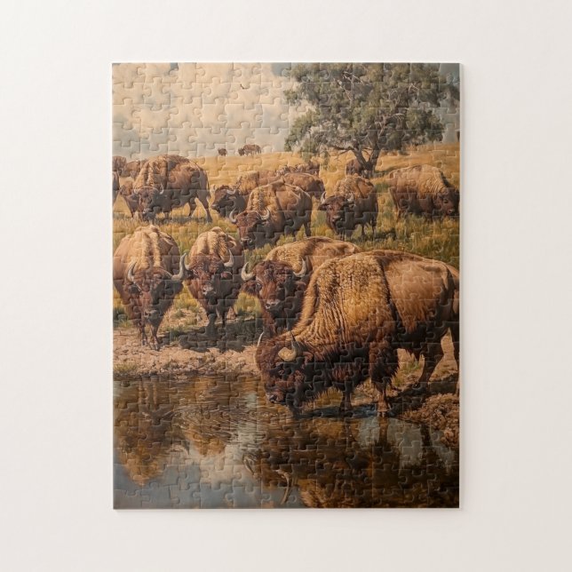 Buffalo Ansammlung: Ein ruhiges Puzzle (Vertikal)