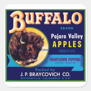 Buffalo Äpfel Quadratischer Aufkleber