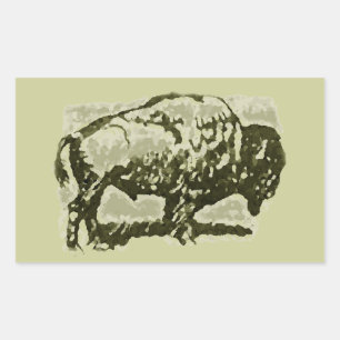 Buffalo Art Rechteckiger Aufkleber