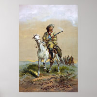 Buffalo Bill Cody, 1872. Vintage Werbung