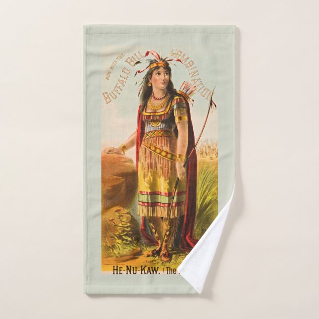 Buffalo Bill Cody Handsomest Indian Maiden 1880er Handtuch (Handtuch)