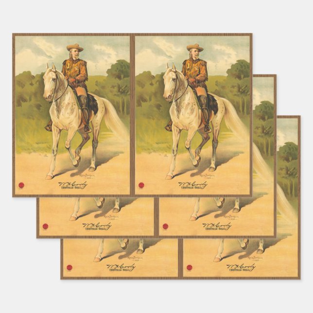 Buffalo Bill Cody on Horse Pattern Geschenkpapier Set (Set)