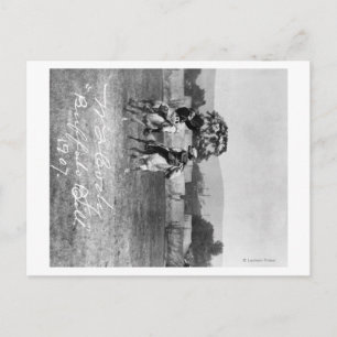 "Buffalo Bill" Cody Reitpferd neben Native Postkarte