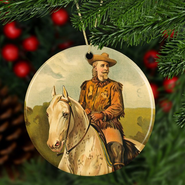 Buffalo Bill Cody zu Weihnachten Keramik Ornament (Von Creator hochgeladen)