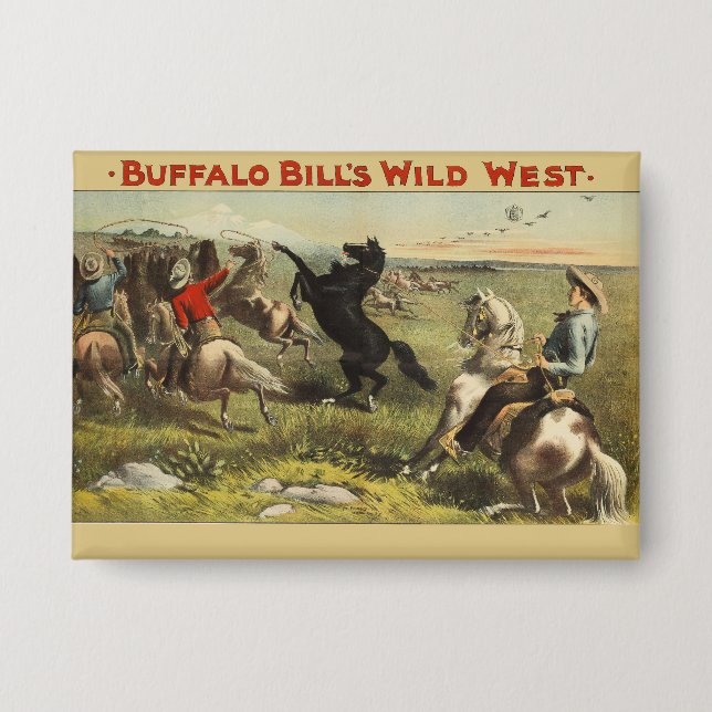 Buffalo Bill Wild West Cowboy Pferd Poster Button (Vorderseite)