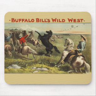 Buffalo Bill Wild West Cowboy Pferd Poster Mousepad