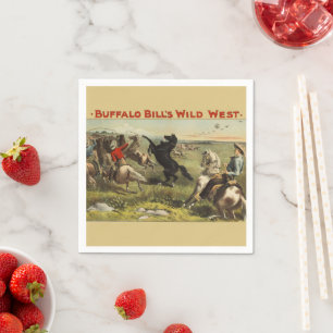Buffalo Bill Wild West Cowboy Pferd Poster Serviette