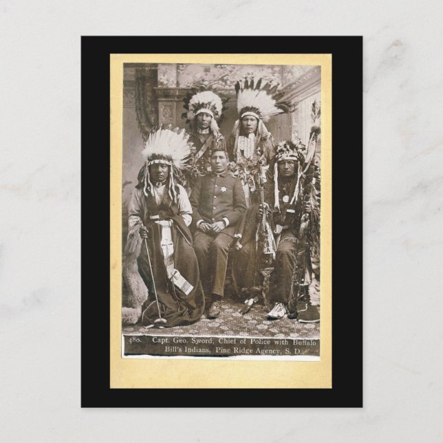 Buffalo Bill's Amerikanische Ureinwohner 1890 Postkarte (Vorderseite)