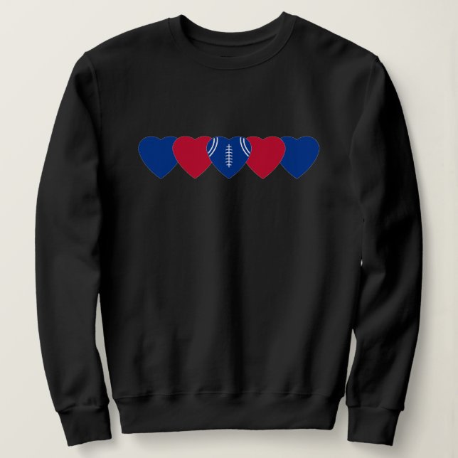Buffalo Bills Herzenfußball Dunkel Sweatshirt (Design vorne)