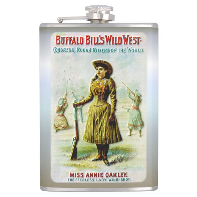Buffalo Bill's Wild West Poster Annie Oakley Flachmann (Vorderseite)