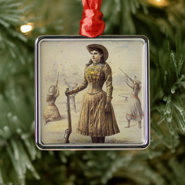 Buffalo Bill's Wild West Show mit Annie Oakley Ornament Aus Metall (Baum)