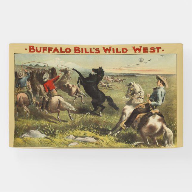 Buffalo Bills wilde Westpferde Banner (Horizontal)