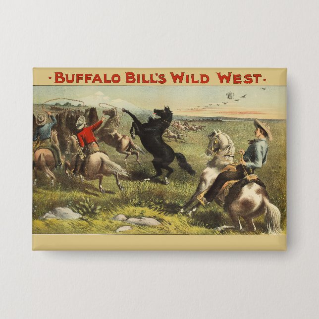 Buffalo Bills wilde Westpferde Button (Vorderseite)