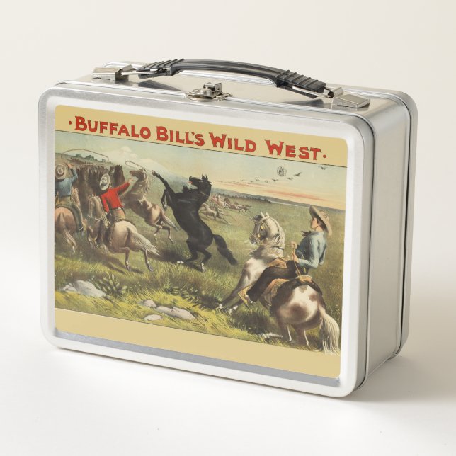 Buffalo Bills wilde Westpferde Metall Brotdose (Vorderseite)