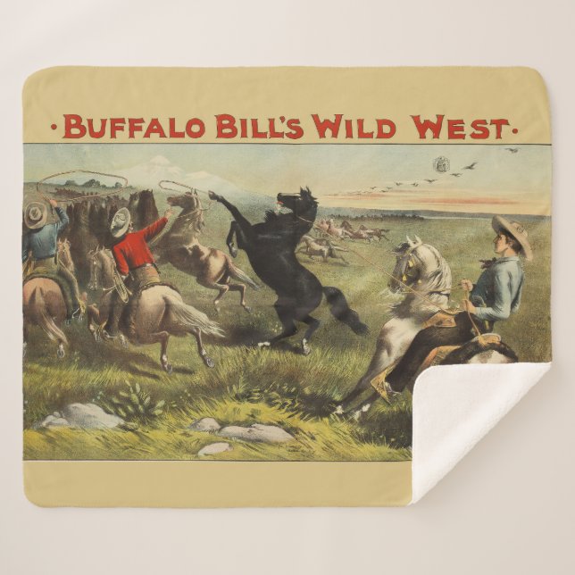 Buffalo Bills wilde Westpferde Sherpadecke (Vorderseite (Horizontal))