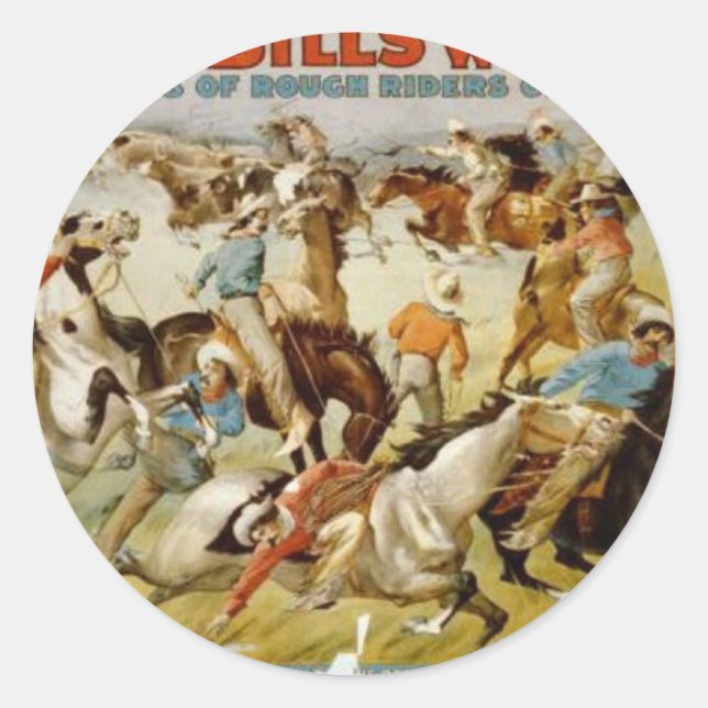 Buffalo Bills wilde Westshow Runder Aufkleber (Vorderseite)