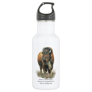 Buffalo Bison Animal Totem Spirit Guide Edelstahlflasche