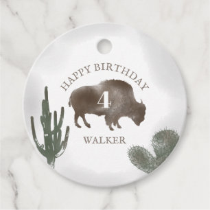 Buffalo Bison Desert Ranch Cactus Western Birthday Geschenkanhänger