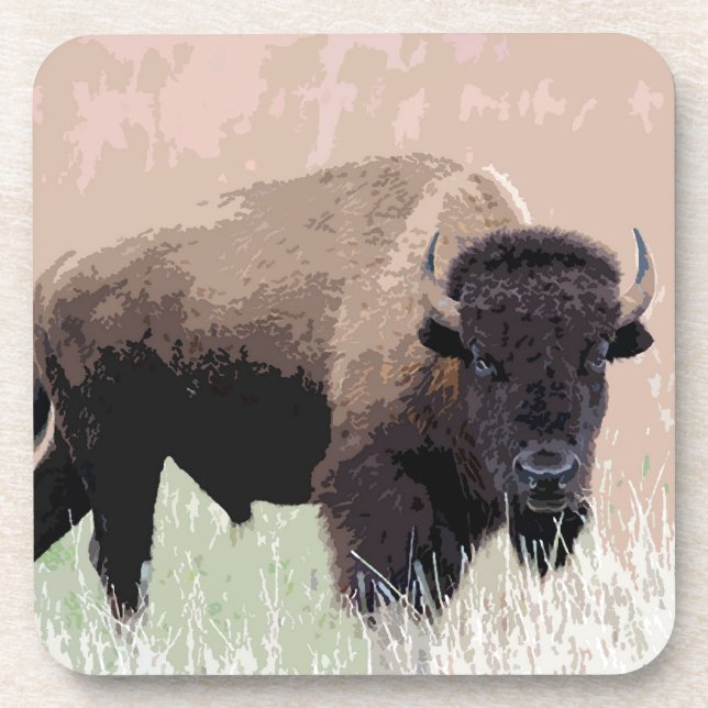 Buffalo / Bison Getränkeuntersetzer (Vorderseite)