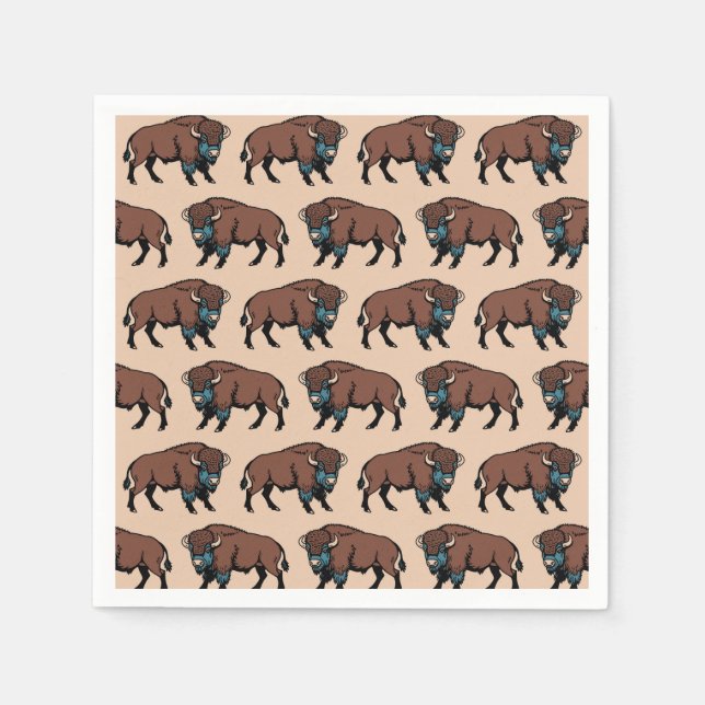 Buffalo Bison Pattern Serviette (Vorderseite)