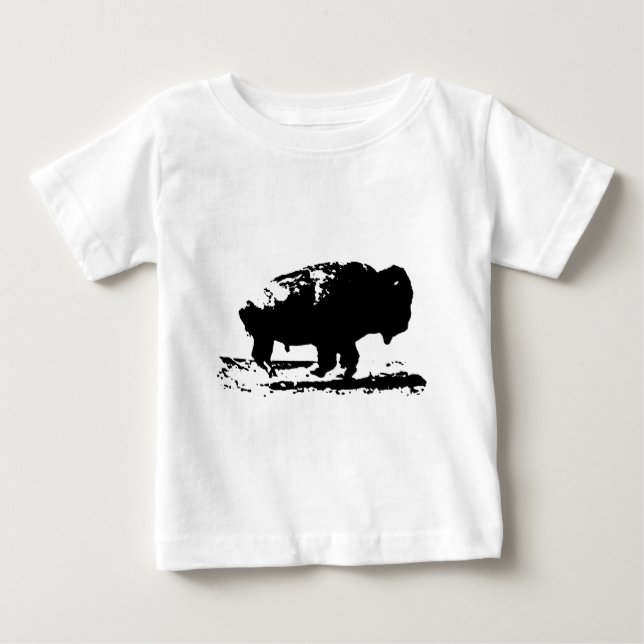 Buffalo Bison Pop Art Baby T-shirt (Vorderseite)