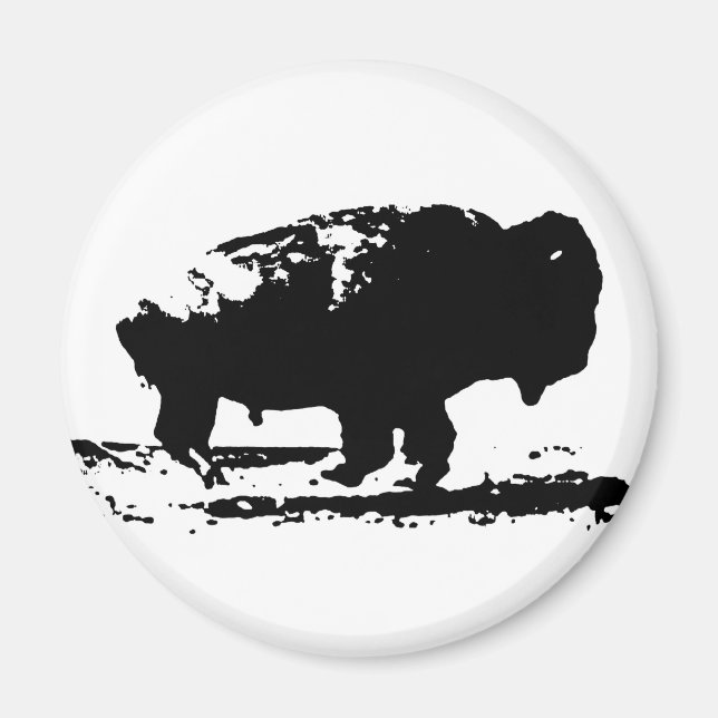 Buffalo Bison Pop Art Magnet (Vorne)