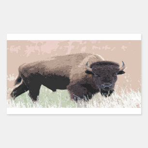 Buffalo / Bison Rechteckiger Aufkleber