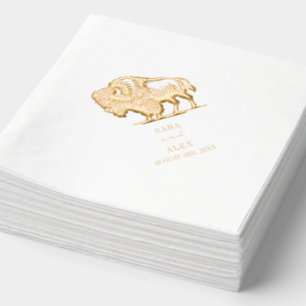 Buffalo Bison Rustic Wedding Servietten Mit Folie