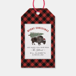 Buffalo Bison Santa Merry Weihnachtsbaum Rot Karie Geschenkanhänger