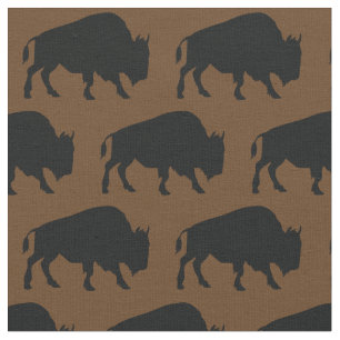Buffalo Bison Silhouetten Brown Stoff