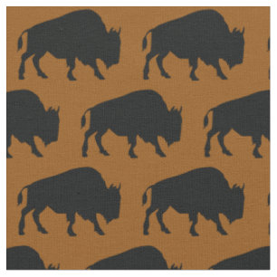 Buffalo Bison Silhouetten Rust Orange Brown Stoff