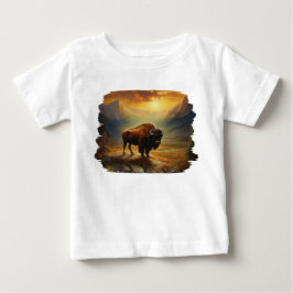Buffalo Bison Sunset Silhouette Baby T-shirt