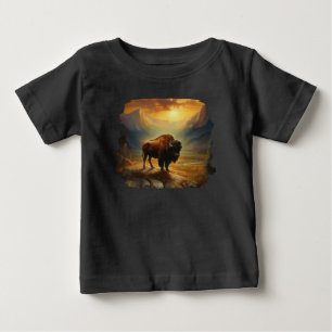 Buffalo Bison Sunset Silhouette Baby T-shirt