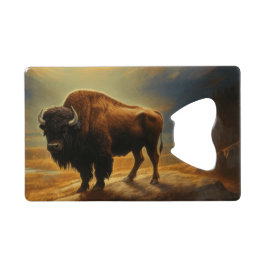 Buffalo Bison Sunset Silhouette Geldbeutel Flaschenöffner