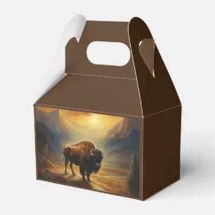 Buffalo Bison Sunset Silhouette Geschenkschachtel