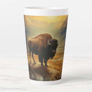 Buffalo Bison Sunset Silhouette Milchtasse