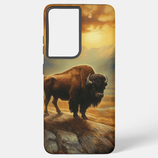 Buffalo Bison Sunset Silhouette Samsung Galaxy Hülle (Rückseite)