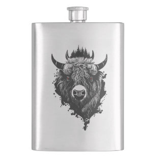 Buffalo Bison Wild Animal Nature Illustration Art Flachmann