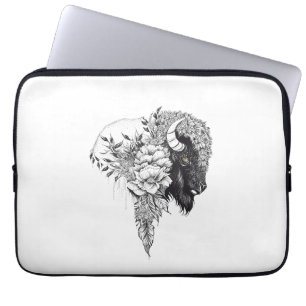 Buffalo Bison Wild Animal Nature Illustration Art Laptopschutzhülle