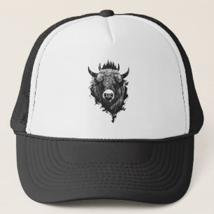 Buffalo Bison Wild Animal Nature Illustration Art Truckerkappe