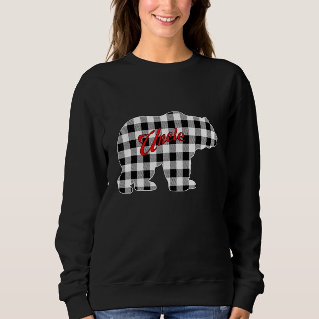 Buffalo Black and White Plaid Uncle Bear Christmas Sweatshirt (Vorderseite)