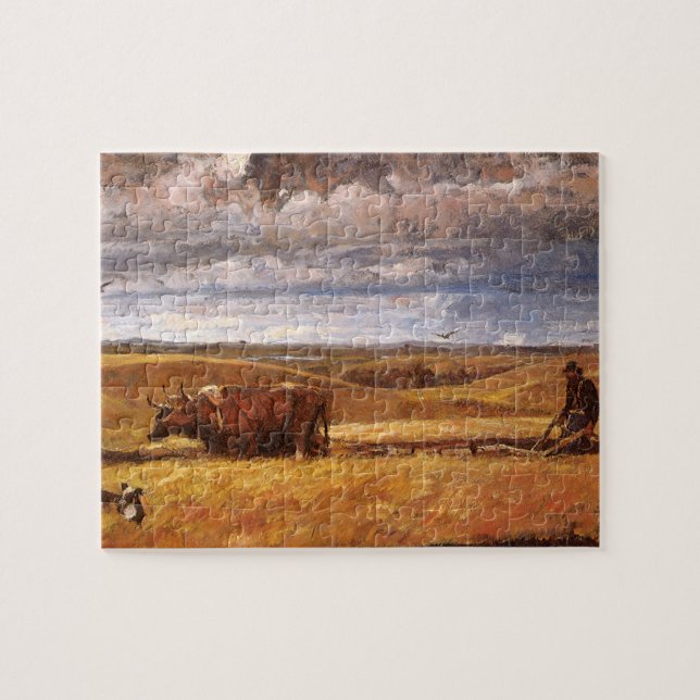 Buffalo Bones Plowinz von Harvey Thomas Dunn (Horizontal)