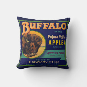 Buffalo Brand Äpfel der 1930er Jahre kratzen Etike Kissen