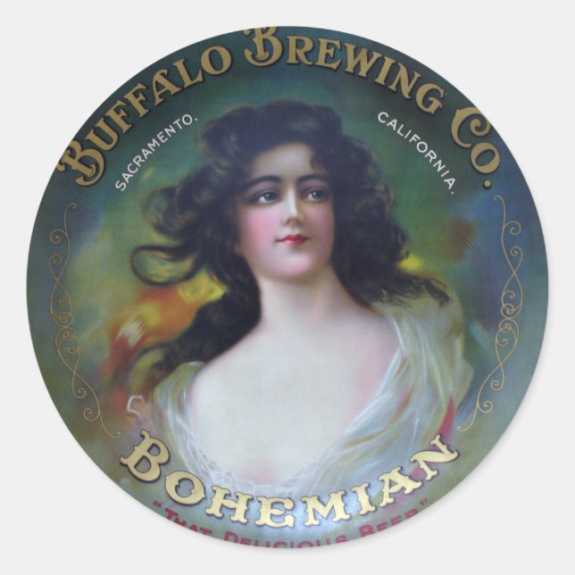 Buffalo Brewing Company, Sacramento, CA Runder Aufkleber (Vorderseite)