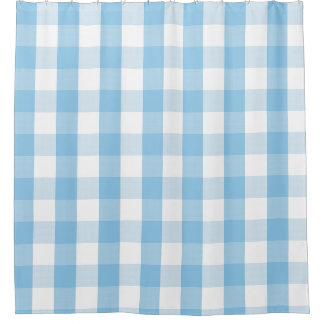 Buffalo Check Baby Blue White Douche rideau