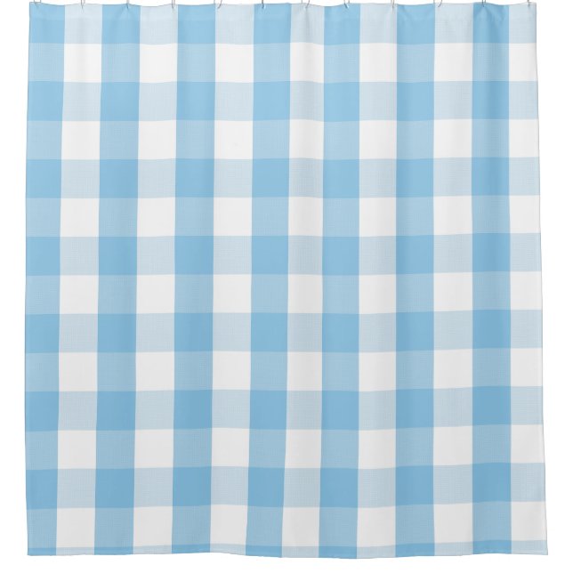 Buffalo Check Baby Blue White Douche rideau (Devant)