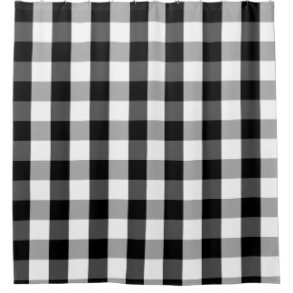 Buffalo Check rideau de douche noir et blanc