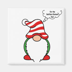 Buffalo Chicken Dip Christmas Gnome Magnet