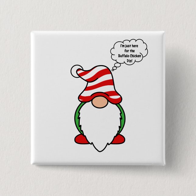 Buffalo Chicken Dip Weihnachtsknopf Button (Vorderseite)